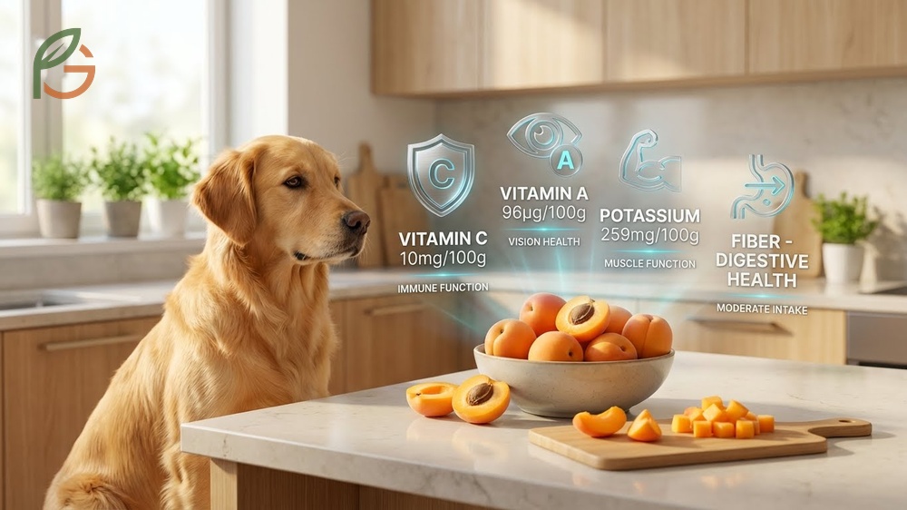 Apricots are good for dogs providing 10mg of vitamin C and 259mg of potassium per 100g serving.