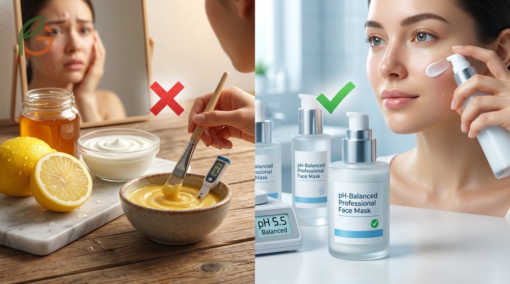 Diy lemon face mask application requires extreme dilution and avoidance of sun exposure to prevent skin barrier damage.