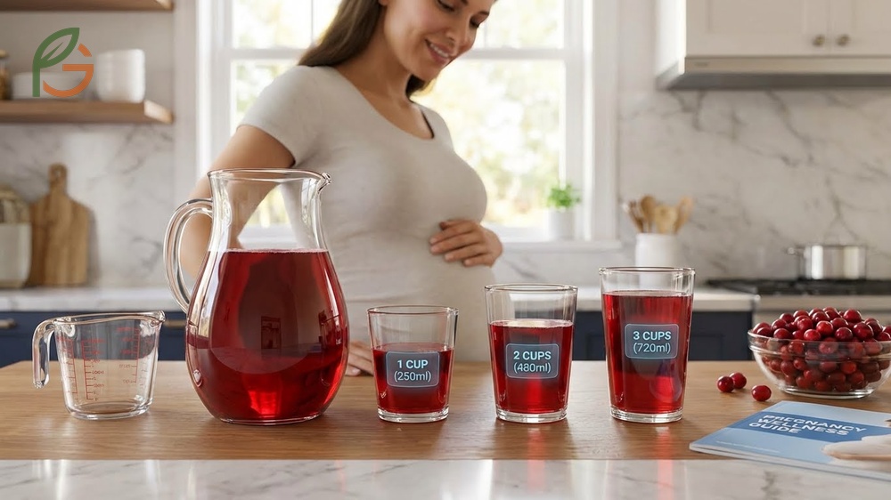 How much cranberry juice is safe during pregnancy ranging from 1 to 3 cups daily for benefits.