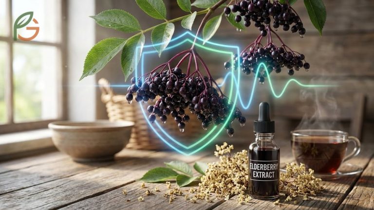 What is elderberry good for, highlighting immune support and antioxidant protection against cellular damage.