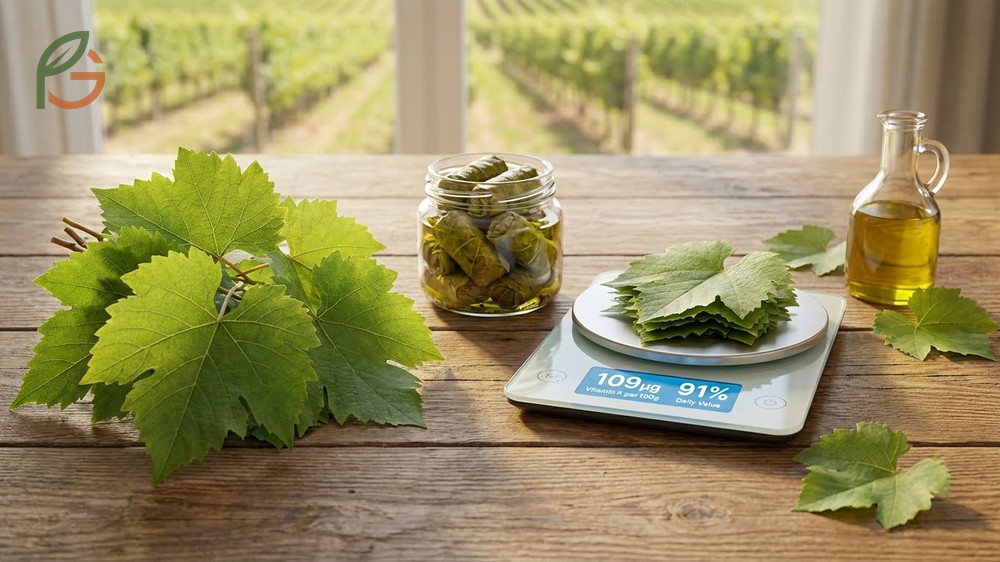 Are grape leaves good for you analysis showing high mineral content including calcium and magnesium for bone strength.