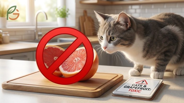 Can cats eat grapefruit guide explaining the toxicity risks of psoralens and essential oils for felines.