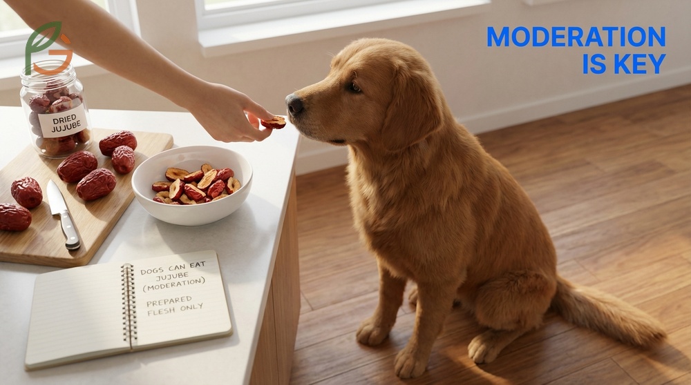 Can dogs eat jujube flesh to gain fiber and vitamin C benefits provided portions remain small to avoid upsetting their sensitive digestive systems with excess sugar.
