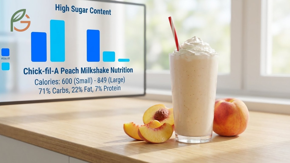 Chick fil A peach milkshake nutrition data highlights the significant calorie count and sugar levels in this seasonal treat.