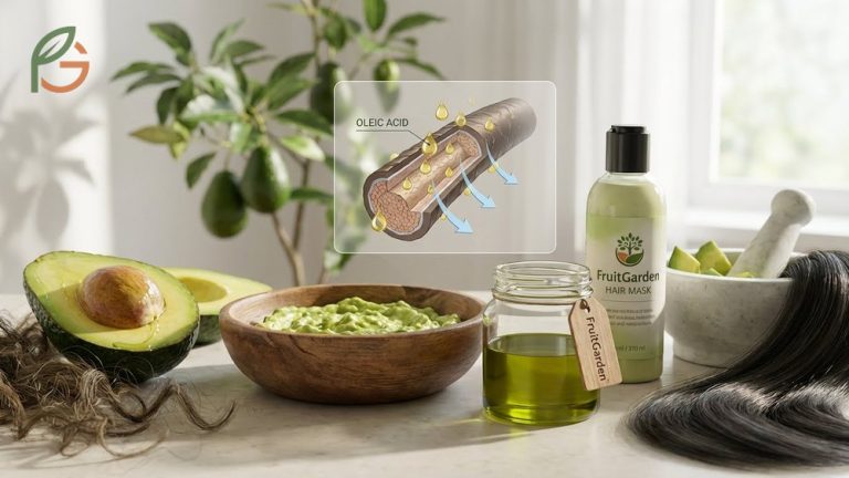 DIY avocado hair mask guide for shine and growth using natural ingredients like coconut oil and egg.