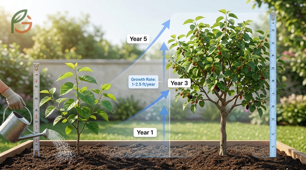 How fast do mulberry trees grow usually involves rapid development of 1 to 2 feet per year in full sun.