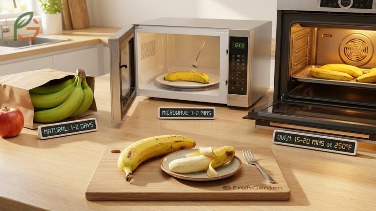 How to ripen bananas quickly using oven heat or natural paper bag methods for baking and sweet snacks.