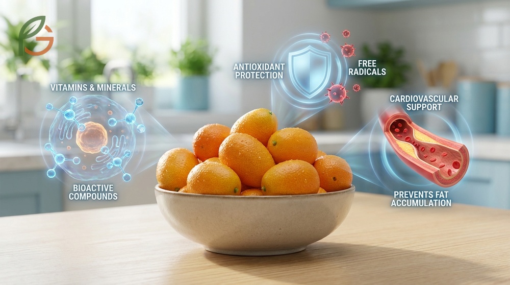 Health benefits of kumquats highlighted by their ability to enhance natural killer cell activity and immunity.