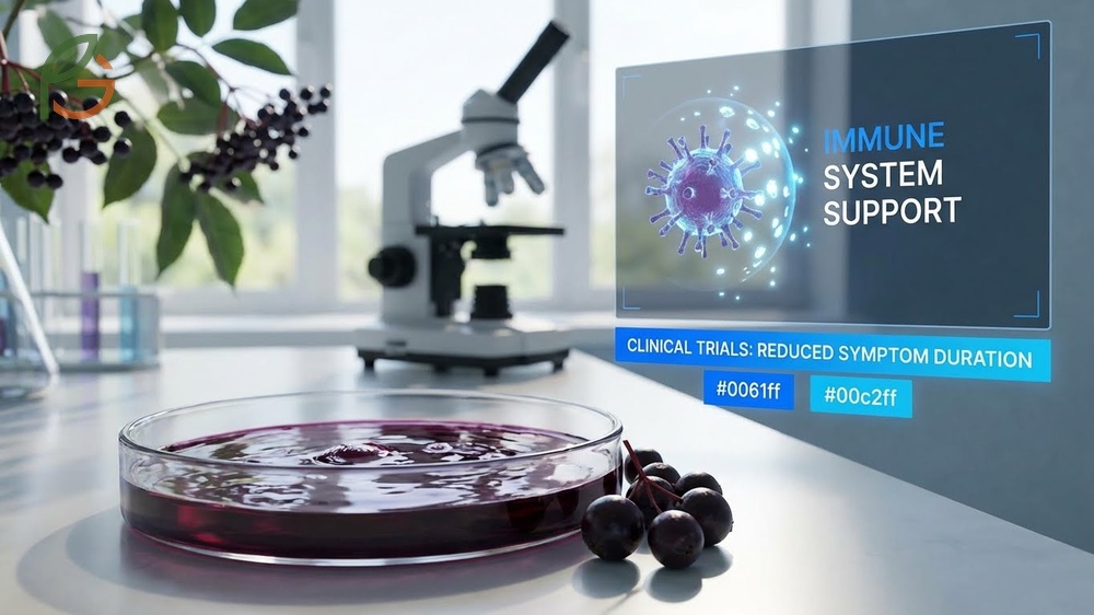 What is elderberry good for regarding immune system support and antiviral properties against respiratory infections.