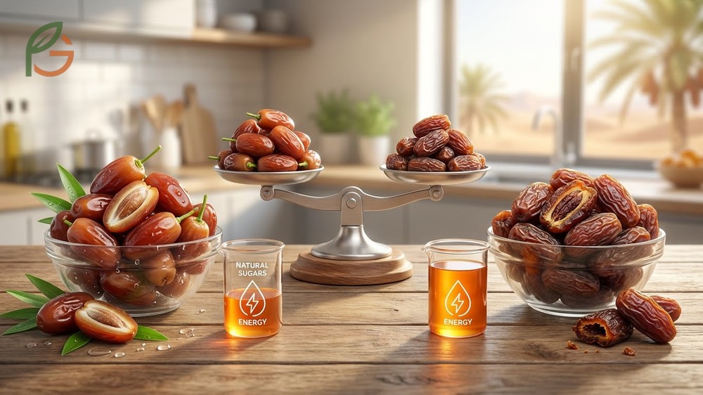 Nutritional comparison of fresh and dried dates reveals dried dates provide 277 calories per 100g compared to 142 calories in fresh ones.