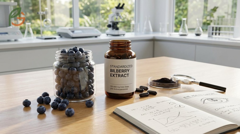 Bilberry dosage for eyes recommendation suggests 120 to 400 mg of standardized extract daily for results.