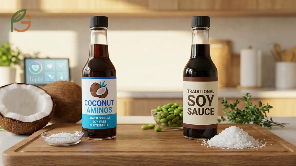 Are coconut aminos healthy with significantly lower sodium content of 90mg per teaspoon supporting heart health.