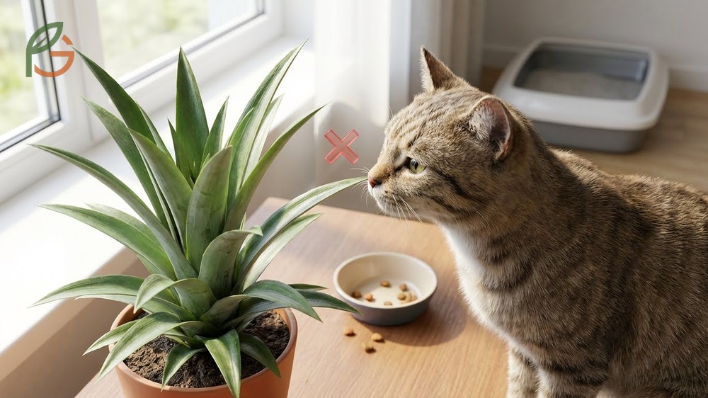 Are pineapple leaves toxic to cats explanation detailing indigestible waxy composition and potential gastrointestinal blockage risks.