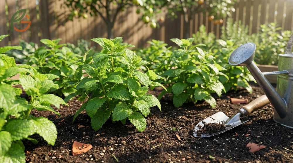 How to grow lemon balm in full sun to partial shade with 4 to 6 hours of direct light.