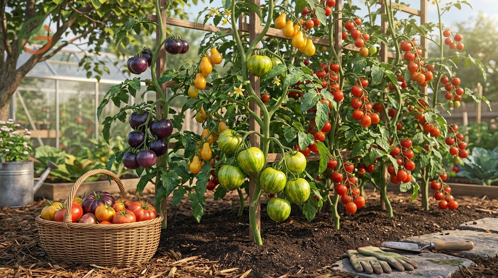 Indeterminate tomato features include continuous harvests from mid summer to frost and higher total yields up to 50 pounds per plant.