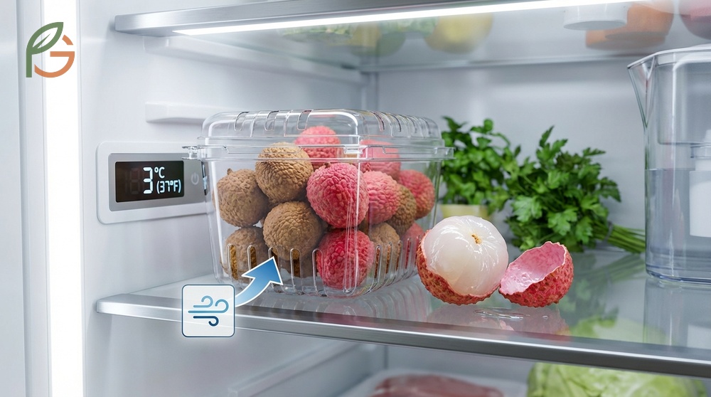Open lychee easily and store leftovers in the refrigerator for up to two weeks to maintain freshness and texture.