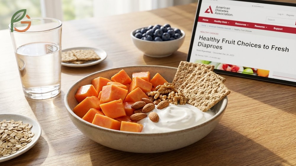 Papaya good for diabetics because one cup provides vitamin C and fiber for just 62 calories to support health.