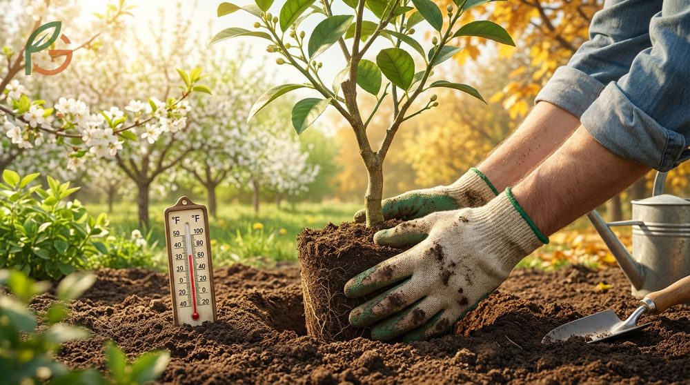 When to plant lemon trees in early spring or fall when temperatures remain consistently above 55 degrees Fahrenheit.