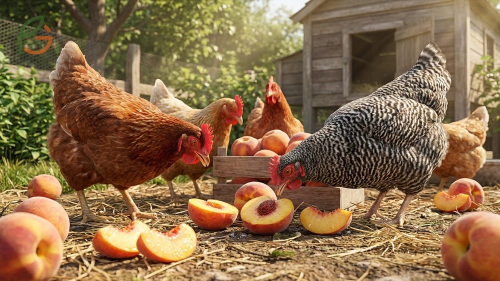 Can chickens eat peaches providing vitamins A and C plus fiber for digestive health in backyard flocks.
