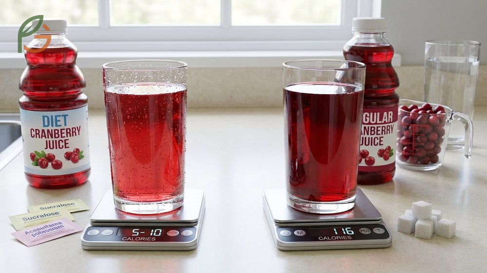 Diet cranberry juice offers low calorie hydration with essential vitamins and sweeteners.