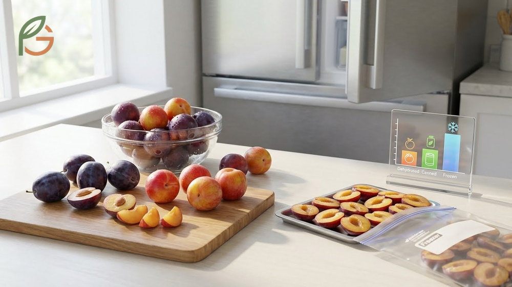 Can you freeze plums selection tips focusing on firm ripe fruit washed and halved to prevent mushy texture.