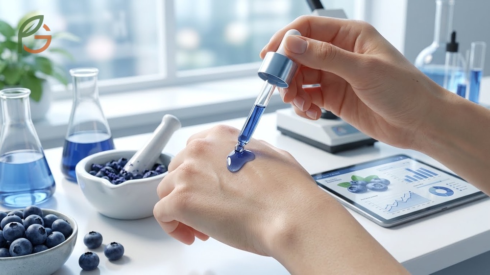 Topical blueberry application replenishes epidermal antioxidants to reduce inflammation and protect against ozone damage.