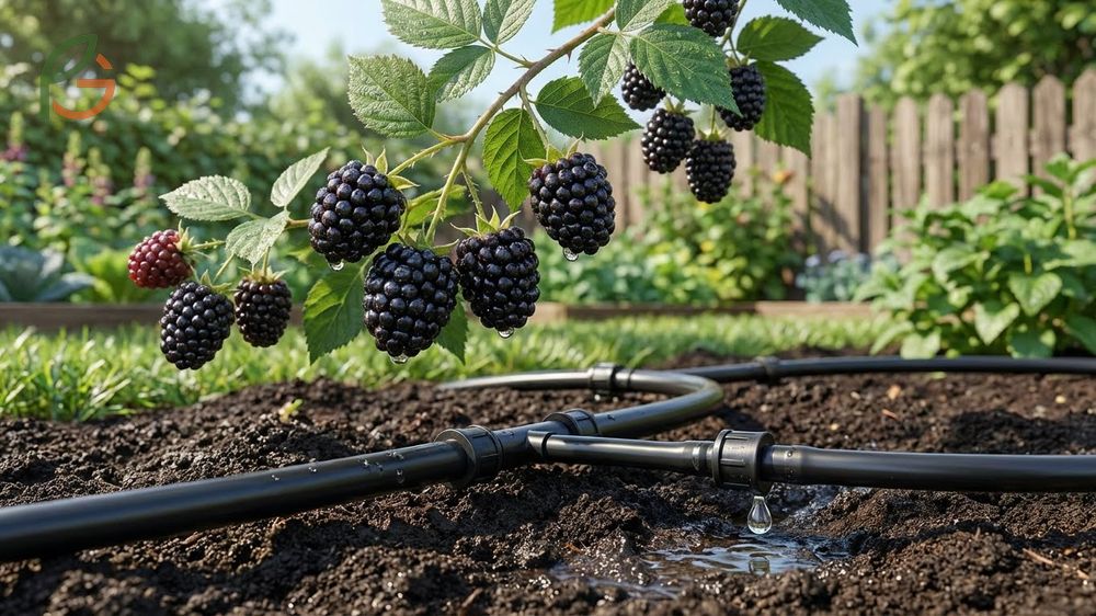 Watering blackberries with 1 to 2 inches of water weekly ensures plump berries and supports healthy root systems.