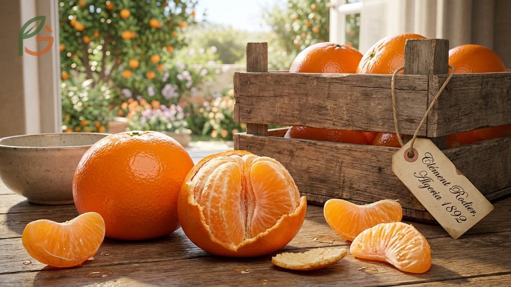 A clementine is a small and seedless citrus hybrid known for its glossy skin and easy peeling.