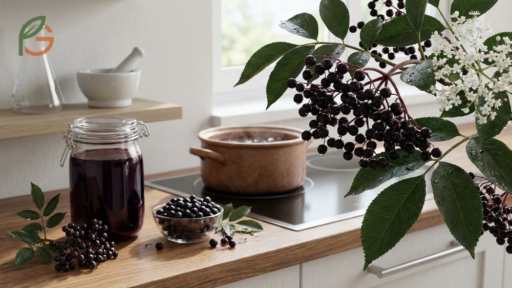Black elderberry health benefits focusing on digestive wellness and anti-inflammatory effects for the body.