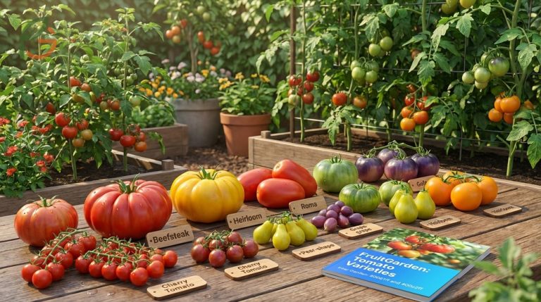 Different types of tomatoes guide featuring over 5600 varieties classified by growth habit and fruit size for home gardeners.
