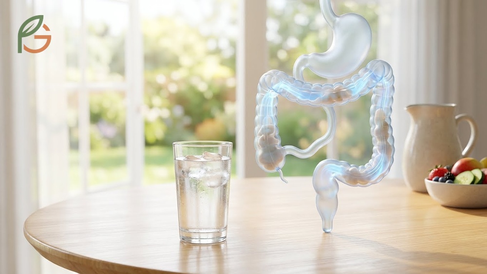 Hydration and constipation relief strategies emphasize drinking 8 to 12 cups of water daily to soften stool and support peristalsis.