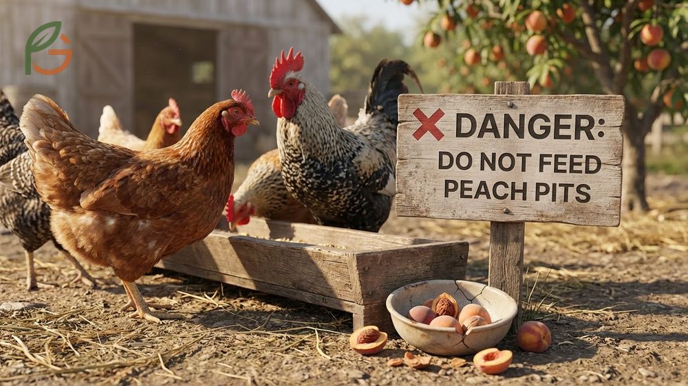 Can chickens eat peach pits warning about amygdalin toxicity and cyanide poisoning symptoms in poultry.