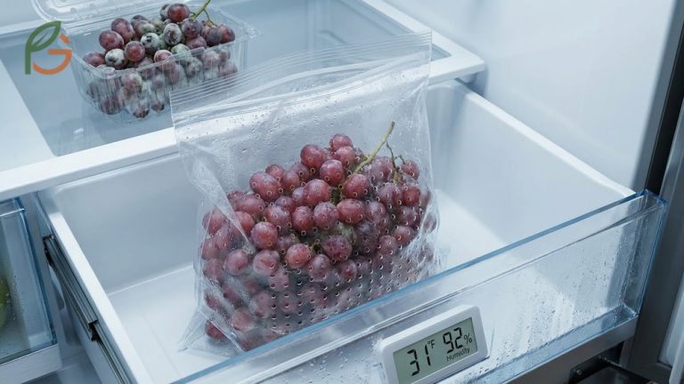 How to store grapes in perforated bags at 30 to 32 degrees Fahrenheit to keep them fresh for weeks.