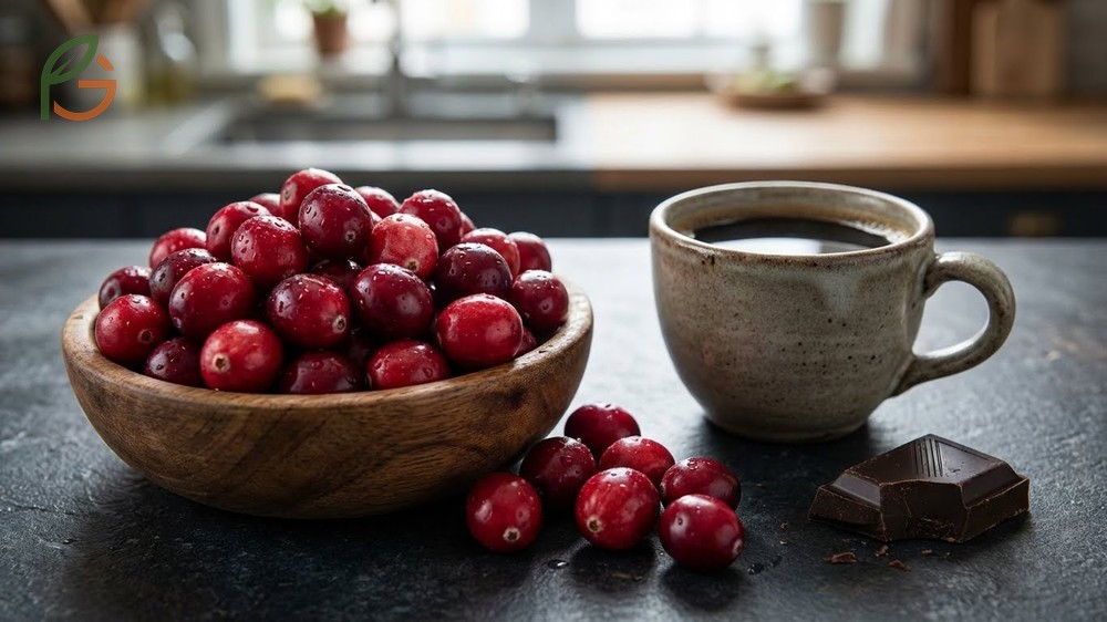 Raw cranberry taste is intensely tart due to low sugar content of 4 percent and high tannins.