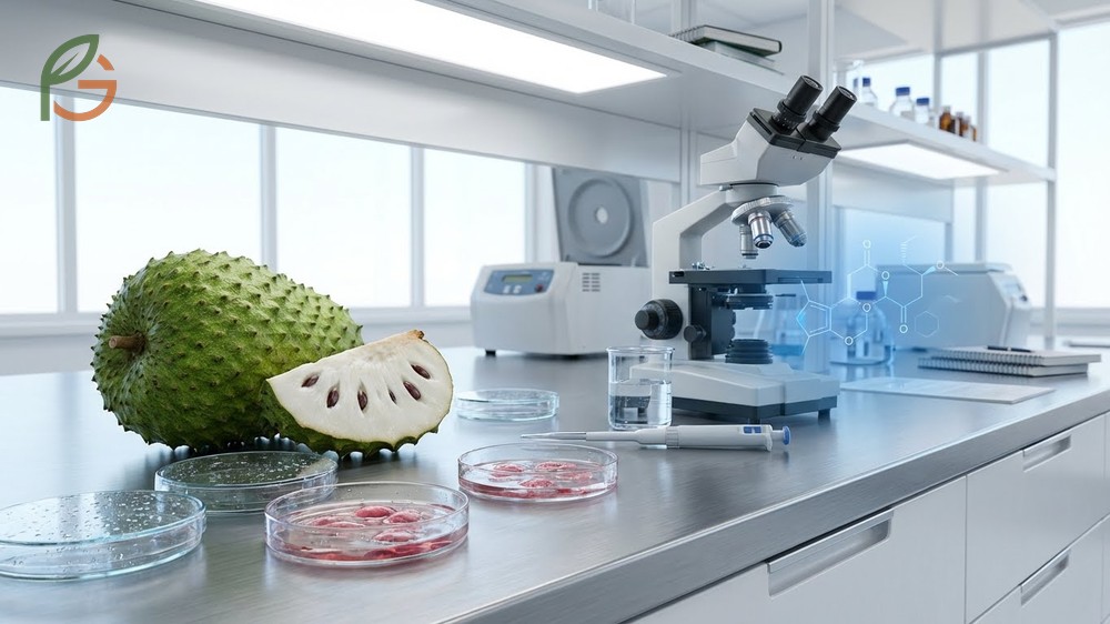 Soursop fruit and cancer research findings showing lack of clinical evidence for treatment efficacy.