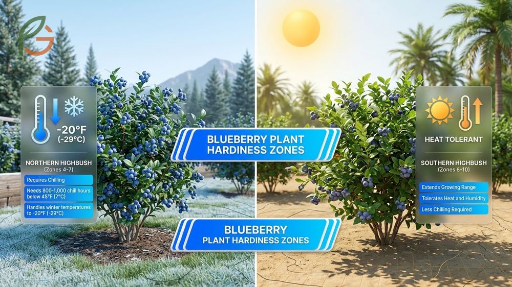 Blueberry plant hardiness zones determine the specific climate requirements for northern and southern varieties.