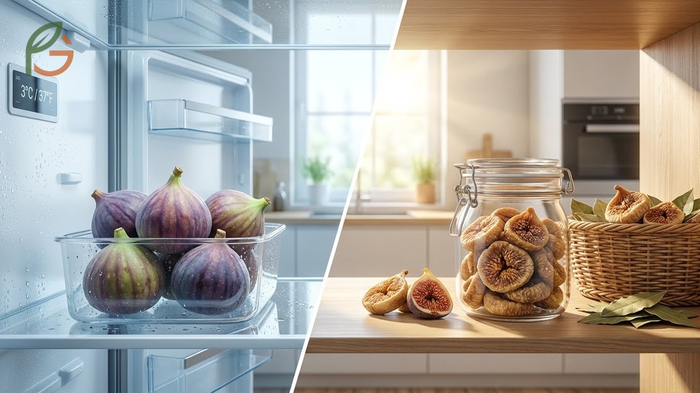 How to store figs in shallow containers within the refrigerator to extend freshness.
