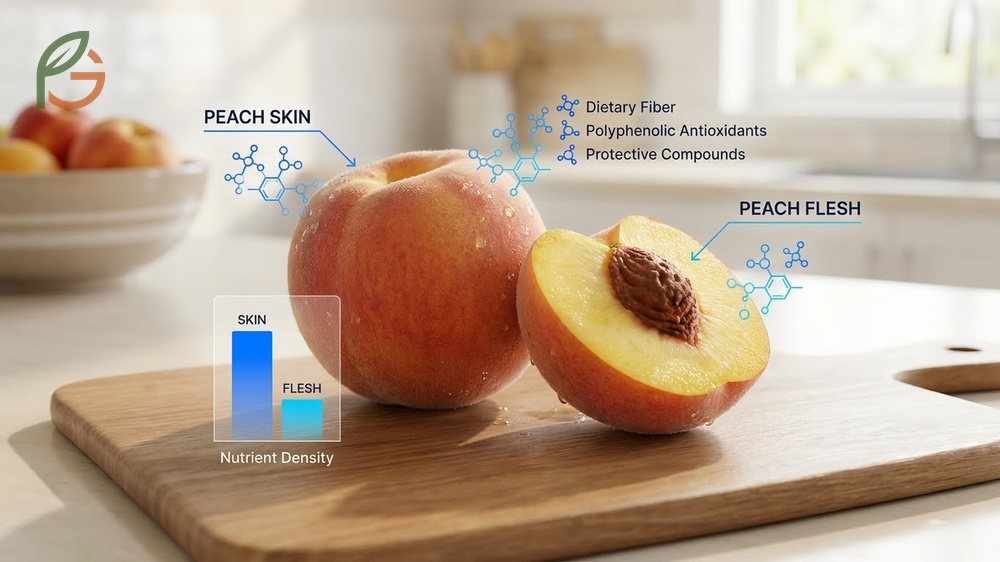 Peach skin benefits are derived from protective compounds that are double the amount found in the fruit flesh.