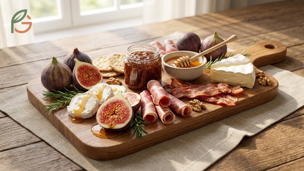 Fig recipes and appetizers pairing sweet fruit with savory goat cheese and cured meats.
