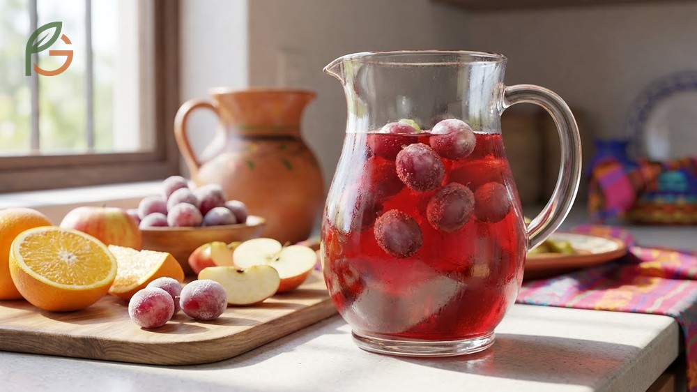 Frozen grapes used in smoothies and drinks as a natural sweetener and cooling agent.