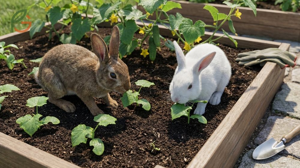 Can rabbits eat cucumber plants including leaves that are low in oxalic acid and rich in nutrients.