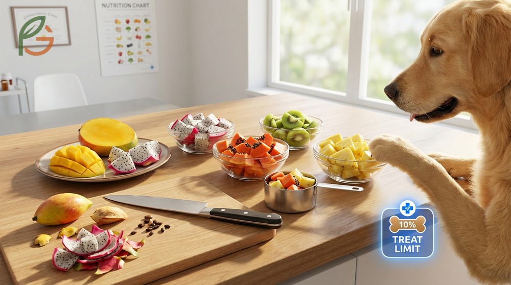 Exotic fruits dogs can eat include dragon fruit and papaya when properly prepared by removing skins and seeds.