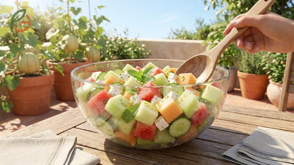 Summer salad recipe ideas utilizing seasonal produce harvested from June through October.