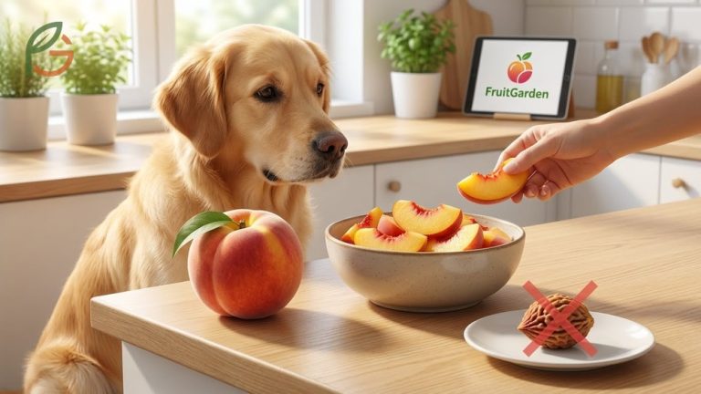 Can dogs eat peaches guide explaining safety of fresh flesh versus toxic pit dangers for pets.