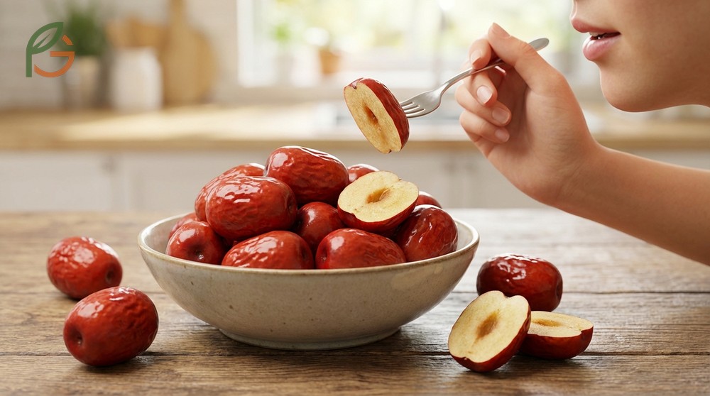 How to eat jujube fruit skin which provides beneficial flavonoids and antioxidants without needing to peel.