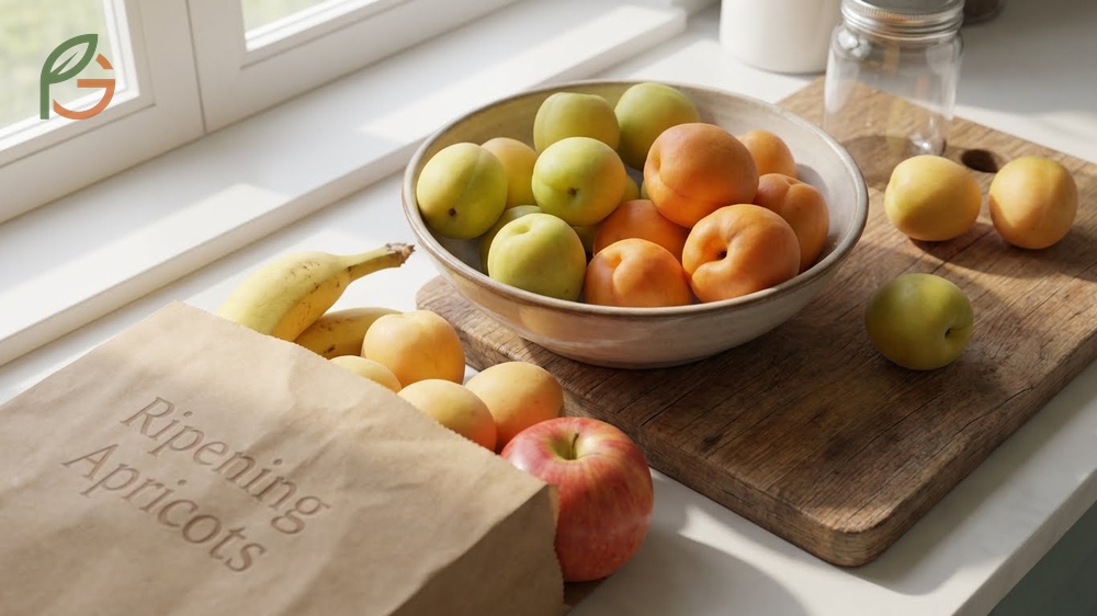 How to ripen apricots using a paper bag at room temperature to accelerate sweetness and texture.