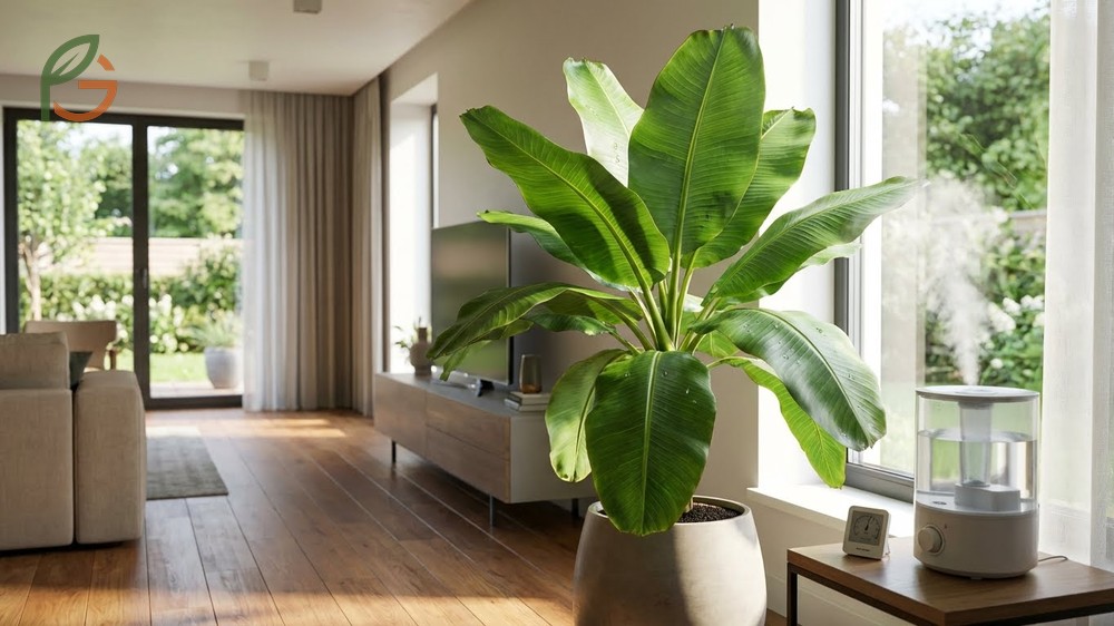 Indoor banana tree plant varieties showing dwarf cultivars that thrive in controlled home environments.