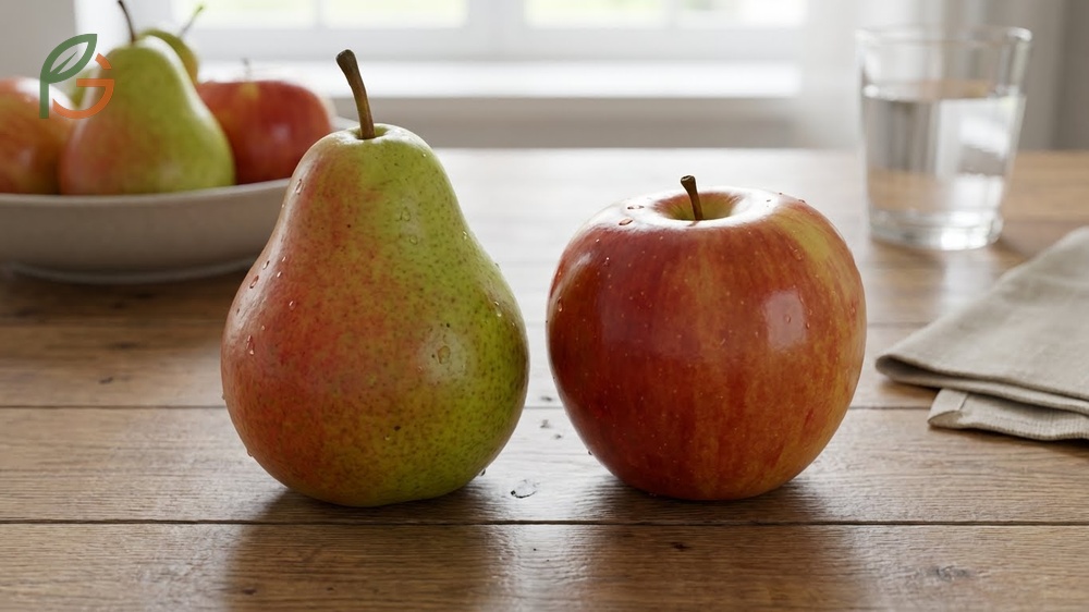 Pears vs apples nutrition facts show both fruits have similar low calorie counts and are free of fat and cholesterol.