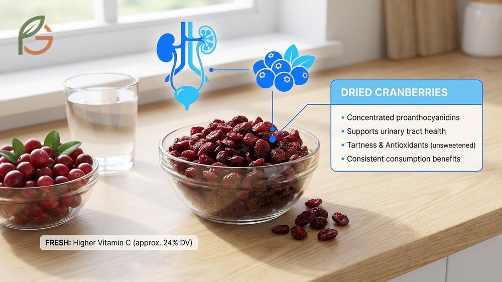 What are dried cranberries good for list includes using 1 to 2 tablespoons daily for UTI prevention and adding tartness to oatmeal.