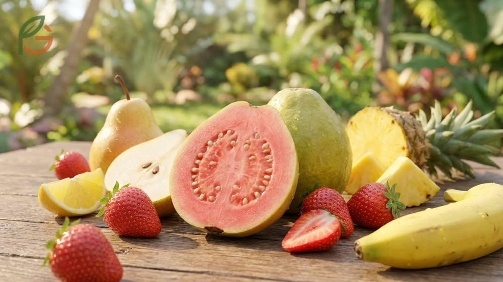 What does guava taste like description featuring sweet strawberry notes and creamy pear texture.